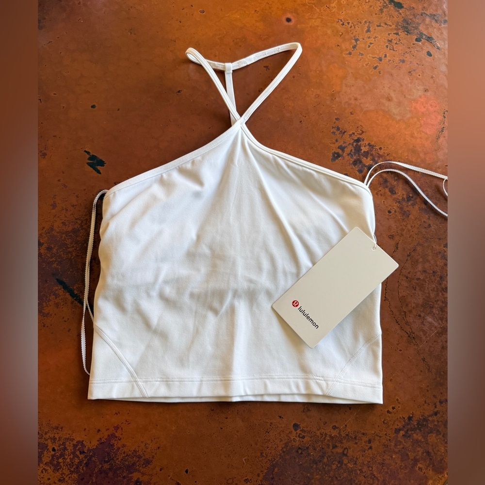 Lululemon Align T-Strap Adjustable Halter Tank Light A/B Cup ~ Sz 4 ~ White